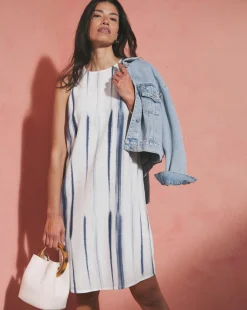 Linen Mix Sleeveless Shift Dress