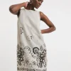 Linen Mix Sleeveless Shift Dress