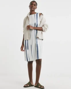 Linen Mix Sleeveless Shift Dress