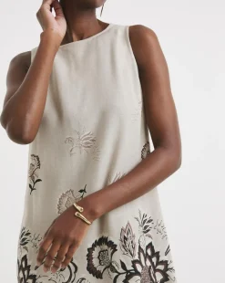 Linen Mix Sleeveless Shift Dress