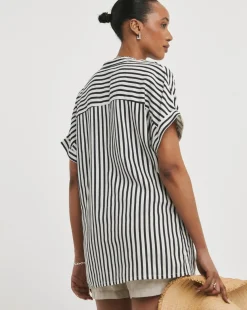 Linen Mix Tunic Top