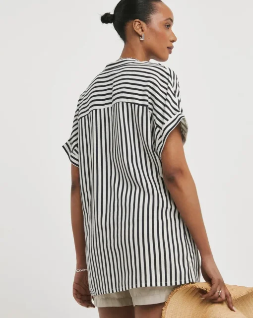 Linen Mix Tunic Top