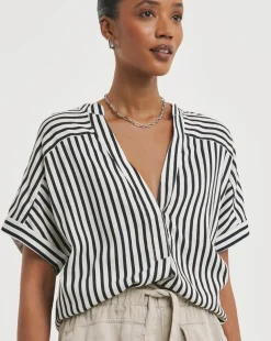 Linen Mix Tunic Top