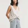 Linen V Neck Vest Top