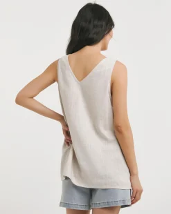 Linen V Neck Vest Top