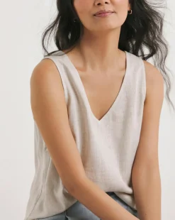 Linen V Neck Vest Top