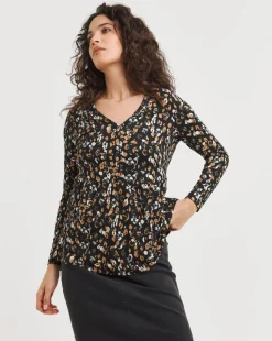 Long Sleeve Button Detail Top