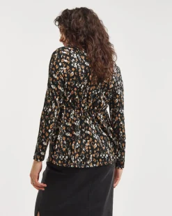 Long Sleeve Button Detail Top