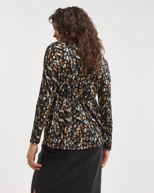 Long Sleeve Button Detail Top