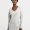 Long Sleeve Slouch V-Neck Longline Top