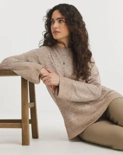 Long Sleeve Wide Cuff Crew Neck Cosy Jumper