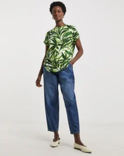 Longline Short Sleeve Curved Hem Top