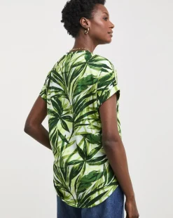 Longline Short Sleeve Curved Hem Top