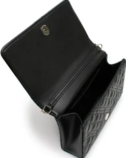 Love Moschino Diamond Quilt Flapover Black Cross-Body Bag
