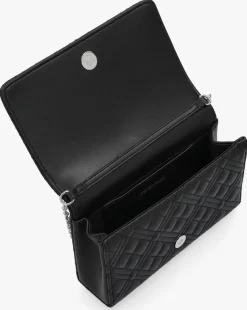 Love Moschino Diamond Quilt Flapover Black Cross-Body Bag