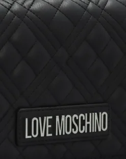 Love Moschino Diamond Quilt Flapover Black Cross-Body Bag