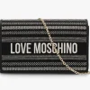 Love Moschino Flower Black Shoulder Bag