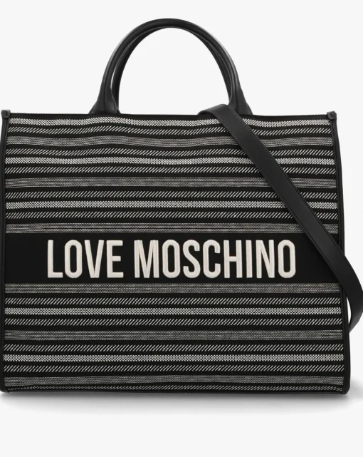 Love Moschino Flower Black Tote Bag