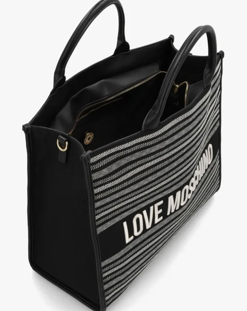 Love Moschino Flower Black Tote Bag