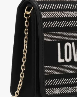 Love Moschino Flower Black Shoulder Bag