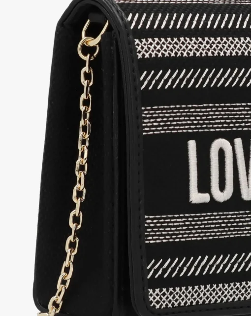 Love Moschino Flower Black Shoulder Bag