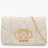Love Moschino Heart Logo Quilted Ivory Cross Body Bag