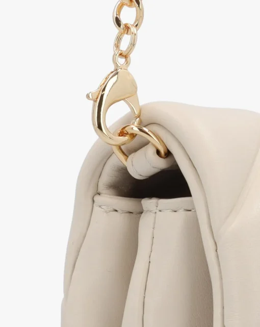 Love Moschino Heart Logo Quilted Ivory Cross Body Bag
