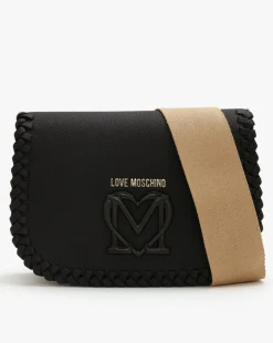 Love Moschino Whipstitch Black Cross-Body Bag