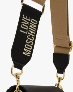Love Moschino Whipstitch Black Cross-Body Bag