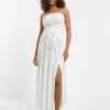 Lurex Bandeau Maxi Beach Dress