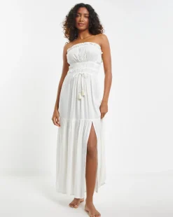 Lurex Bandeau Maxi Beach Dress