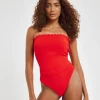 MAGISCULPT Medium Control Contour Me Scalloped Edge Bandeau Swimsuit