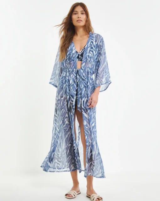 MAGISCULPT Tie Waist Open Beach Kaftan