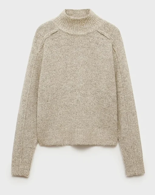 Mango Creme High Neck Sweater