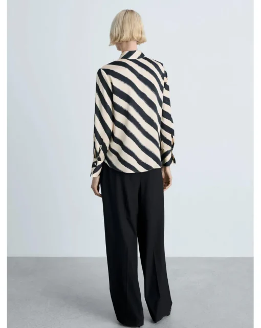 Mango Ideale Satin Print Shirt