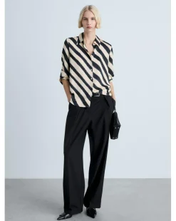 Mango Ideale Satin Print Shirt