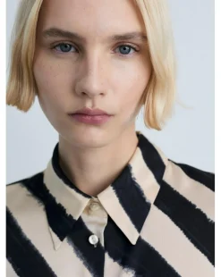 Mango Ideale Satin Print Shirt
