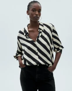 Mango Ideale Satin Print Shirt