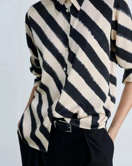 Mango Ideale Satin Print Shirt