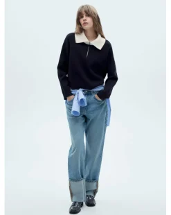 Mango Latas Contrast Collar Sweater