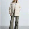 Mango Quilted Anorak Puffer with Hood