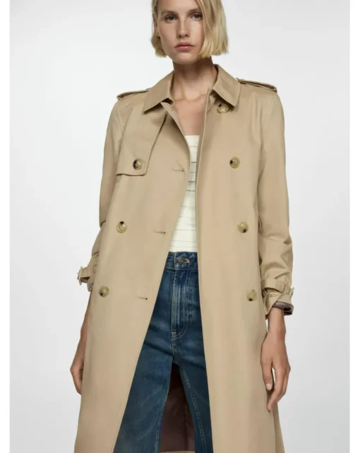Mango Tie Waist Trench Coat