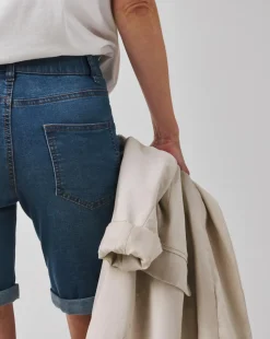 Mid Blue 24/7 Knee Denim Shorts