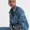 Mid Blue Denim Shacket