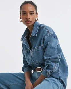 Mid Blue Denim Shacket