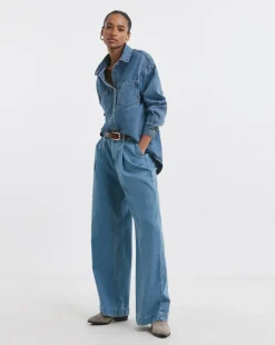 Mid Blue Denim Shacket