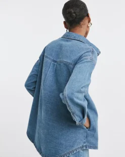 Mid Blue Denim Shacket