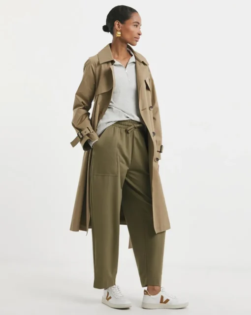 Mocha Barrel Leg Cotton Mix Jogger