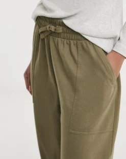 Mocha Barrel Leg Cotton Mix Jogger