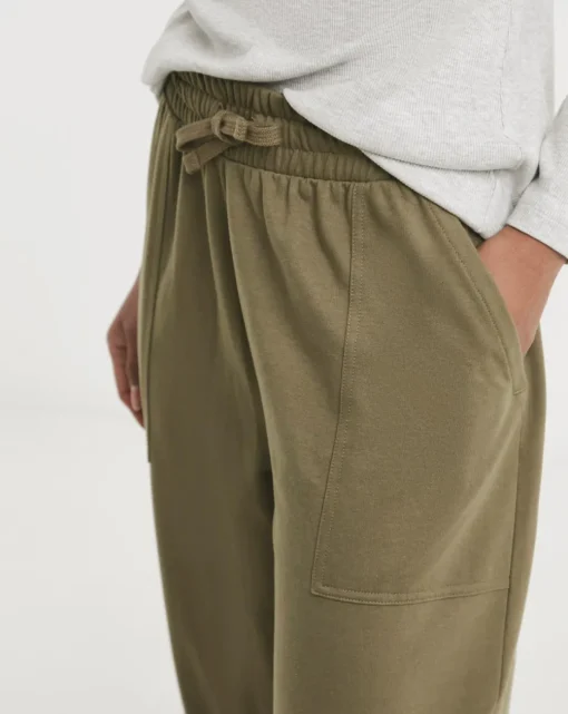 Mocha Barrel Leg Cotton Mix Jogger